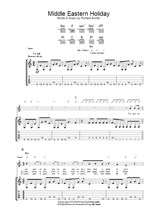 Produktgalerie: Seite 1 von 1 Middle Eastern Holiday, Hard-Fi, Gitarre