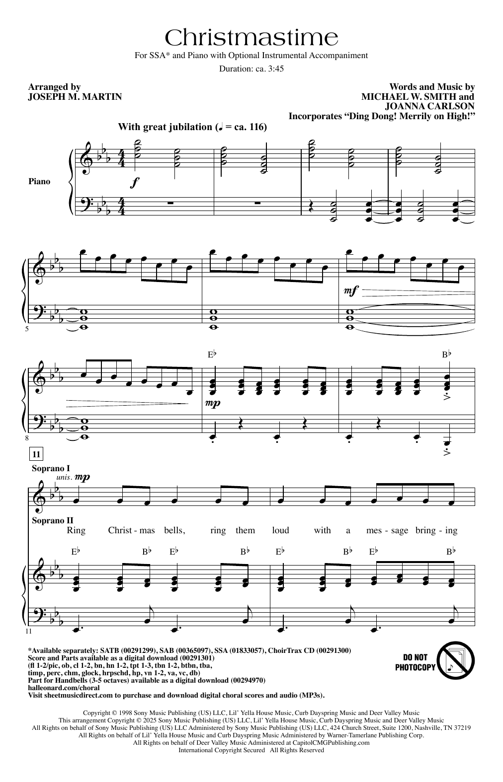 Produktgalerie: Seite 1 von 1 Christmastime (arr. Joseph M. Martin), Michael W. Smith, Chor