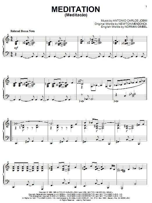 Product gallery: Page 1 of 1 Meditation (Meditacao), Antonio Carlos Jobim