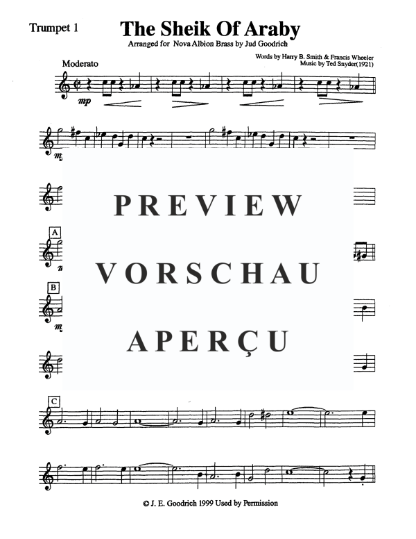 Produktgalerie: Seite 9 von 11 The Sheik of Araby, , Blechbläser Quintett