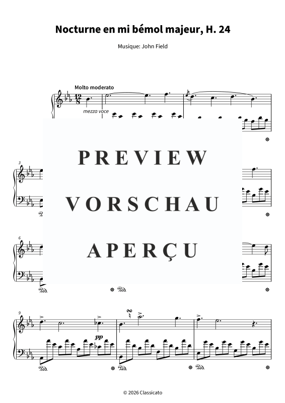 gallery: Nocturne en mi bémol majeur, H. 24, , Klavier Solo