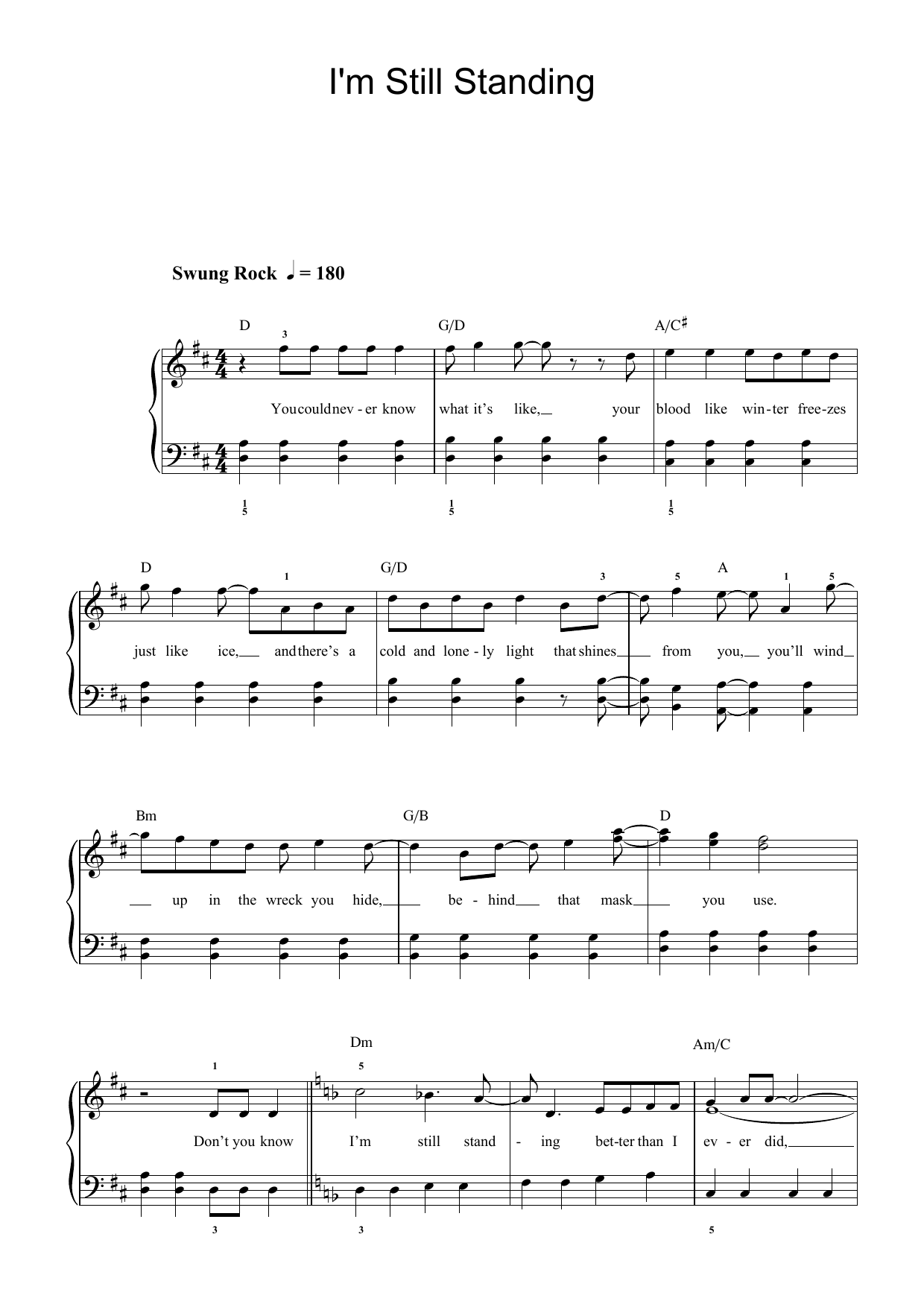 Produktgalerie: Seite 1 von 1 I'm Still Standing, Elton John, Klavier