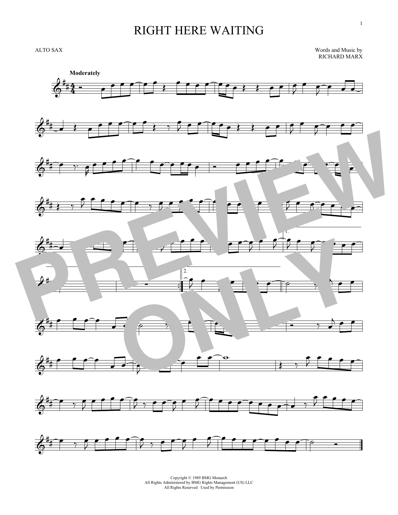 Produktgalerie: Seite 1 von 1 Right Here Waiting, Richard Marx, Saxophon