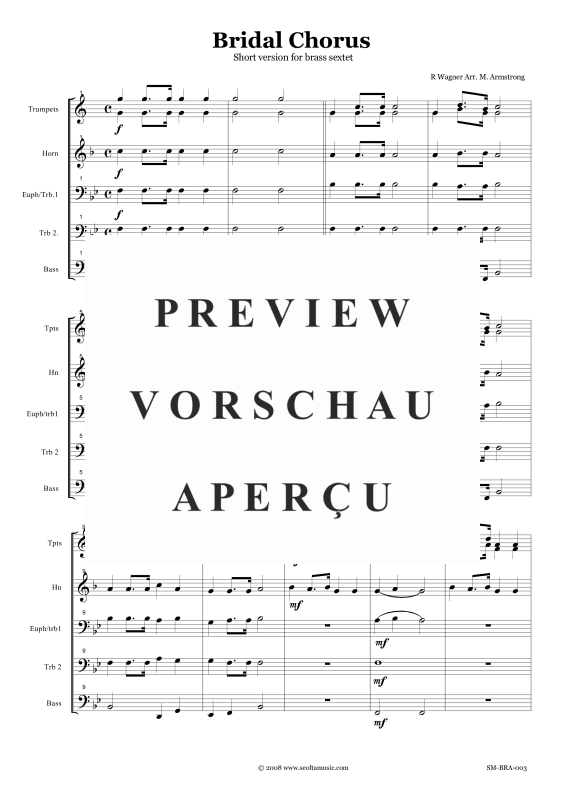 Product gallery: Page 4 of 11 Bridal Chorus from Lohengrin, , Brass Sextet