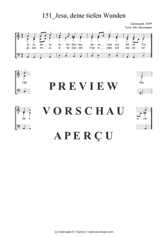 Produktbild zu: Jesu, deine tiefen Wunden Darmstadt, 1699 / Joh. Heermann