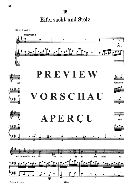 Product gallery: Page 2 of 5 Eifersucht und Stolz D.795-15 (Die Schöne Müllerin), , Low Voice and Piano