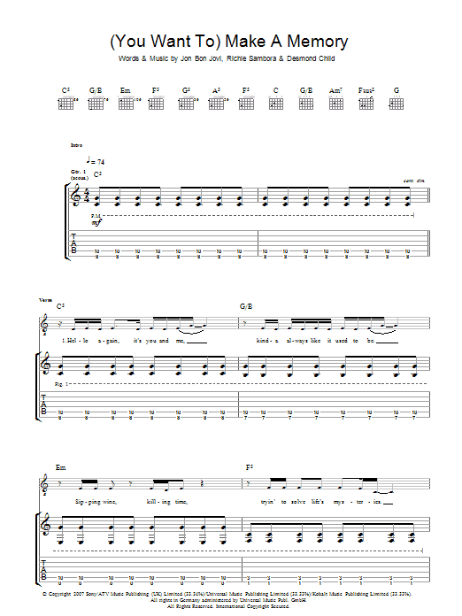 Produktgalerie: Seite 1 von 1 (You Want To) Make A Memory, Bon Jovi, Gitarre