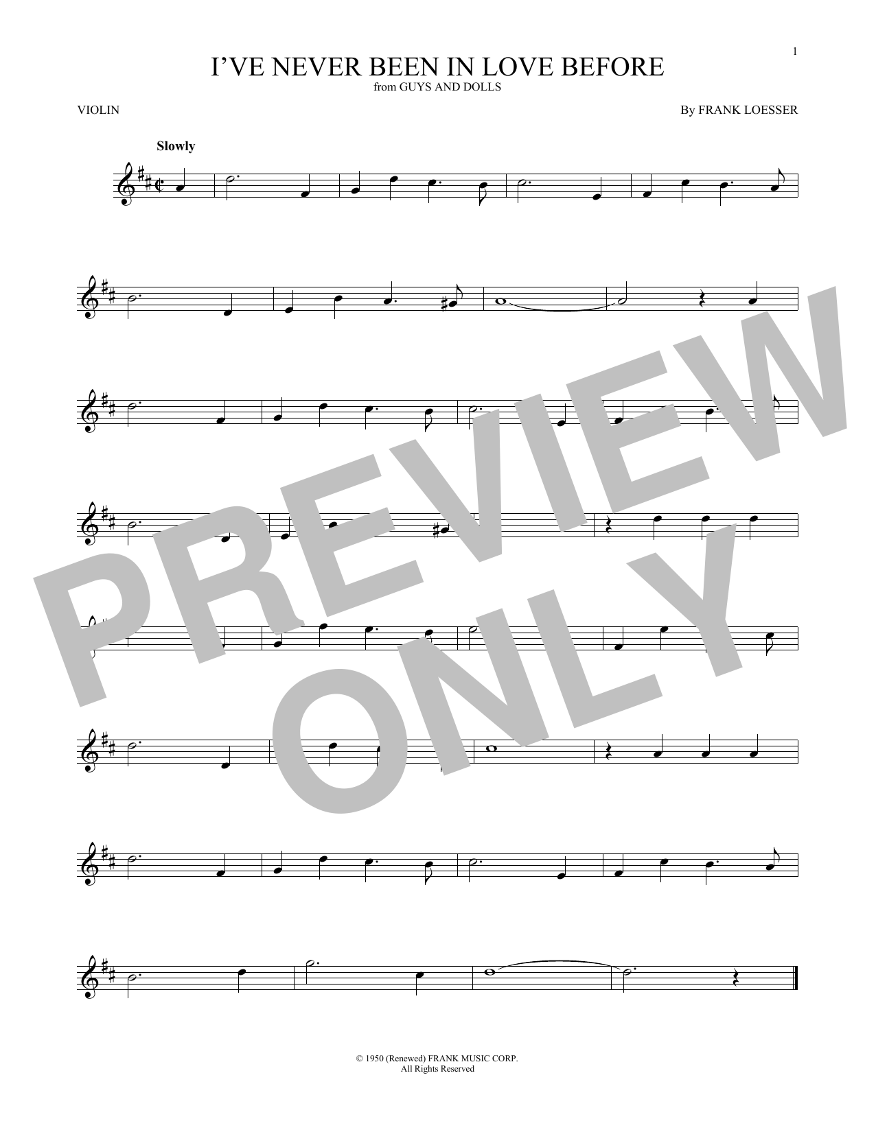 Product gallery: Page 1 of 1 I've Never Been In Love Before, Frank Loesser