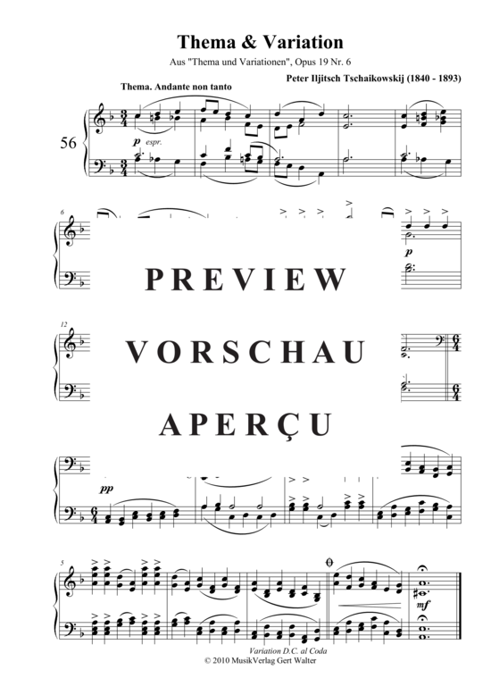 Produktbild zu: Thema & Variation Peter Iljitsch Tschaikowskij