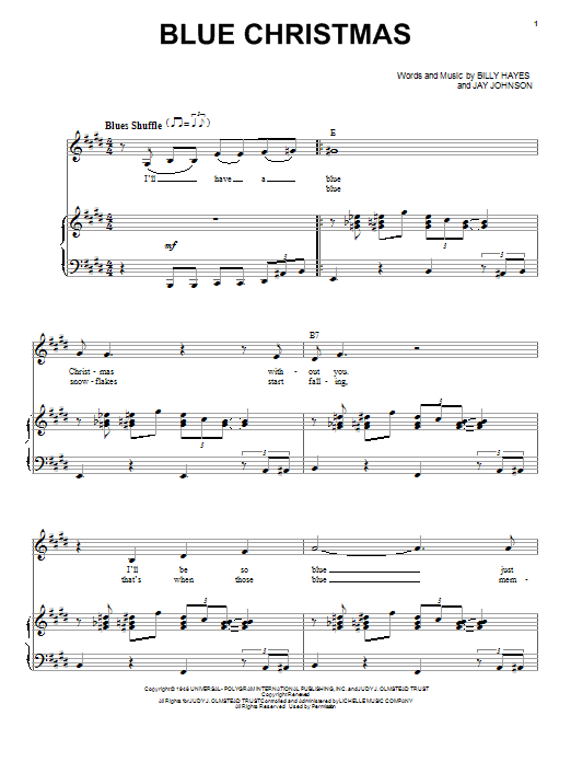 Produktgalerie: Seite 1 von 1 Blue Christmas, Elvis Presley, Gesang, Klavier