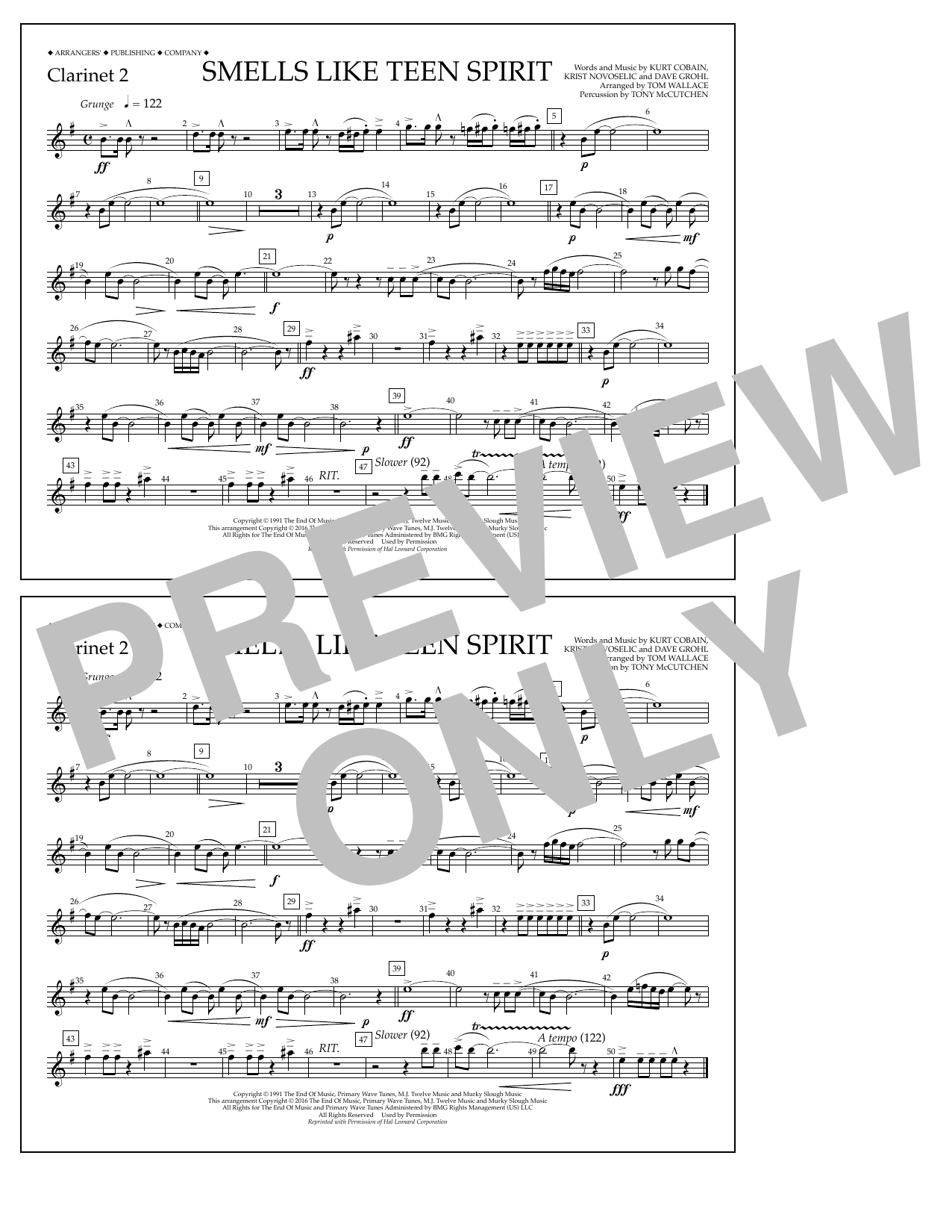 Produktbild zu: Smells Like Teen Spirit - Clarinet 2
