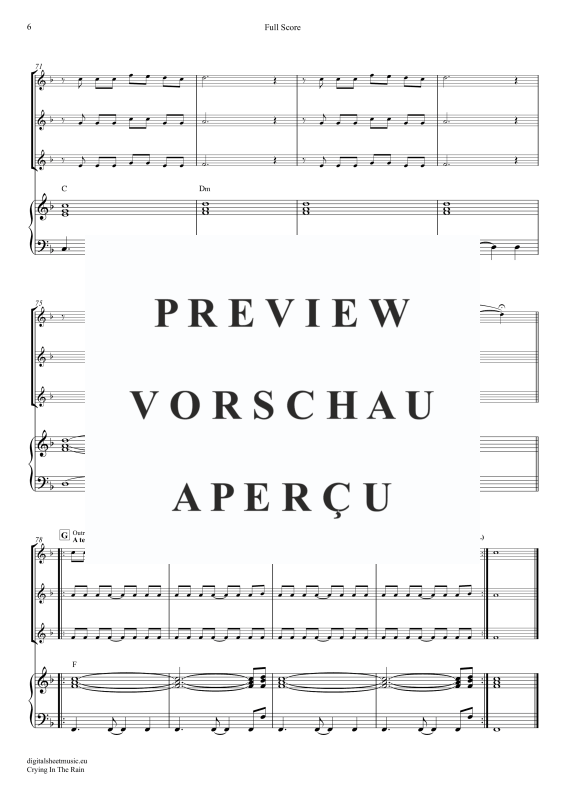 Produktgalerie: Seite 7 von 11 Crying In The Rain, A-Ha, (Flöten Trio + Klavier)