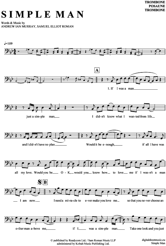 Product gallery: Page 1 of 4 Simple Man , Kümmert, Andreas, (Posaune / Bariton)