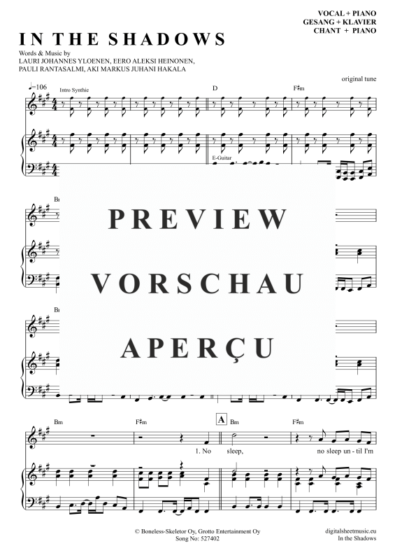 gallery: In The Shadows, Rasmus, Klavier, Gesang & Akkorde