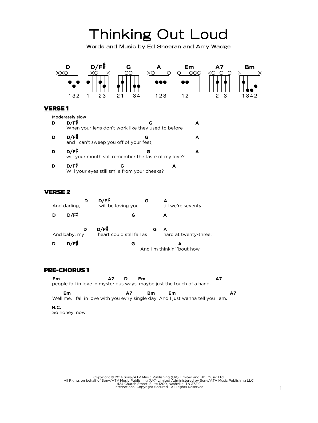 Product gallery: Page 1 of 1 Thinking Out Loud, Ed Sheeran