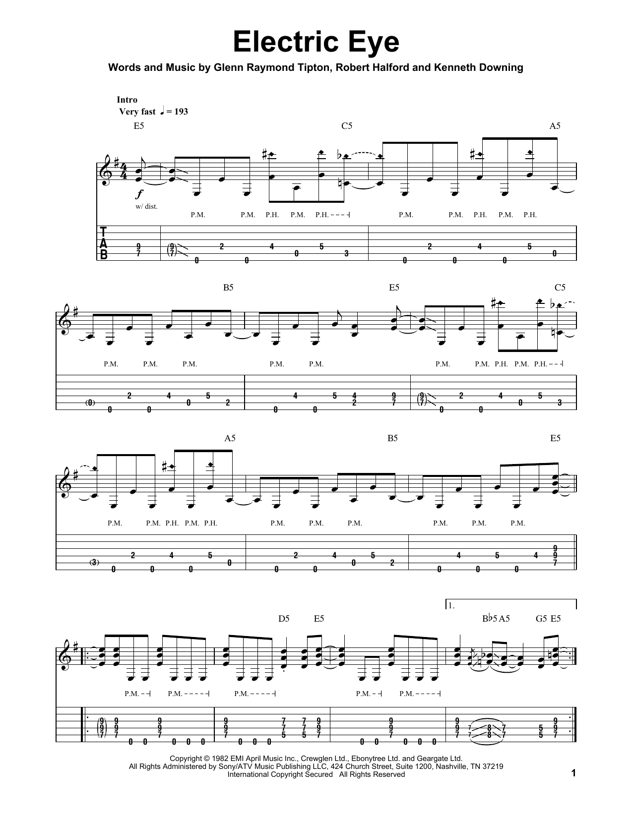 Produktgalerie: Seite 1 von 1 Electric Eye, Judas Priest, Gitarre