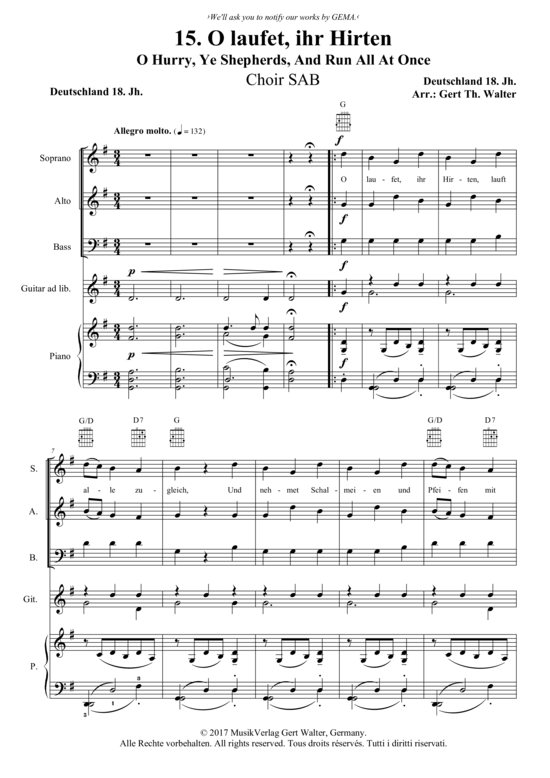 Produktbild zu: O laufet, ihr Hirten Traditional