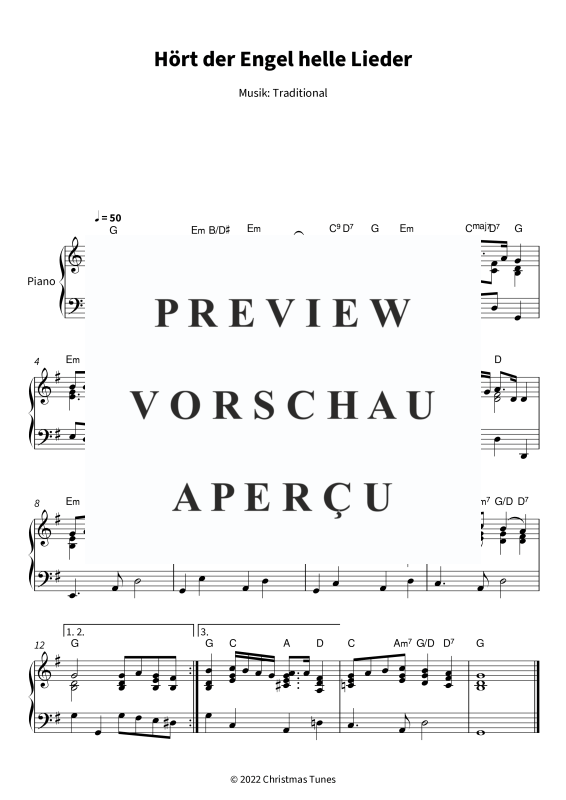 Product gallery: Page 1 of 5 Hört der Engel helle Lieder - Ein zeitloser Weihnachtsklassiker, , Piano solo