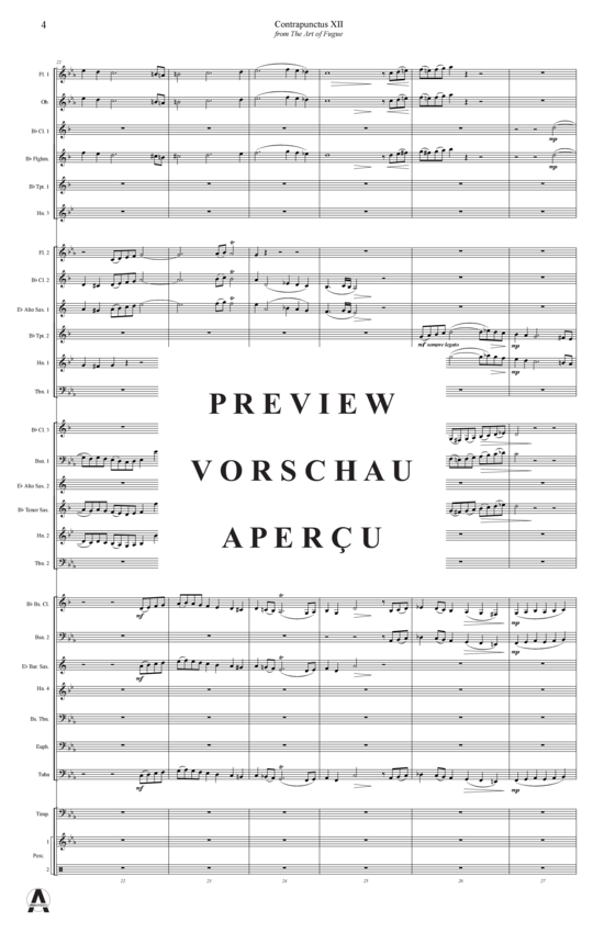 Produktgalerie: Seite 7 von 21 Contrapunctus 12 aus Kunst der Fuge , , (Concert Band)