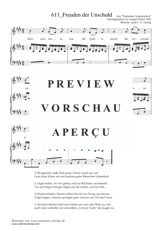 Product picture to: Freuden der Unschuld Aus "Deutsches Liederlexikon" A. Härtel (1865)