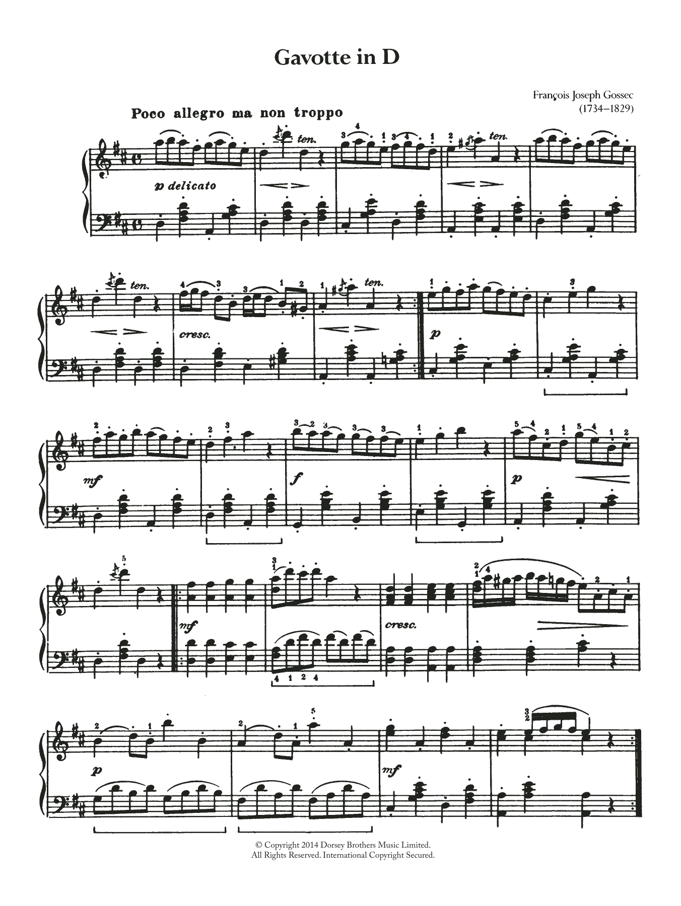 Product gallery: Page 1 of 1 Gavotte, Francois Gossec