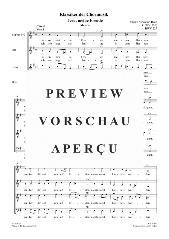 Produktgalerie: Seite 2 von 11 Jesu, meine Freude (Motette - Klassiker der Chormusik), , Gemischter Chor 5-stimmig SSATB