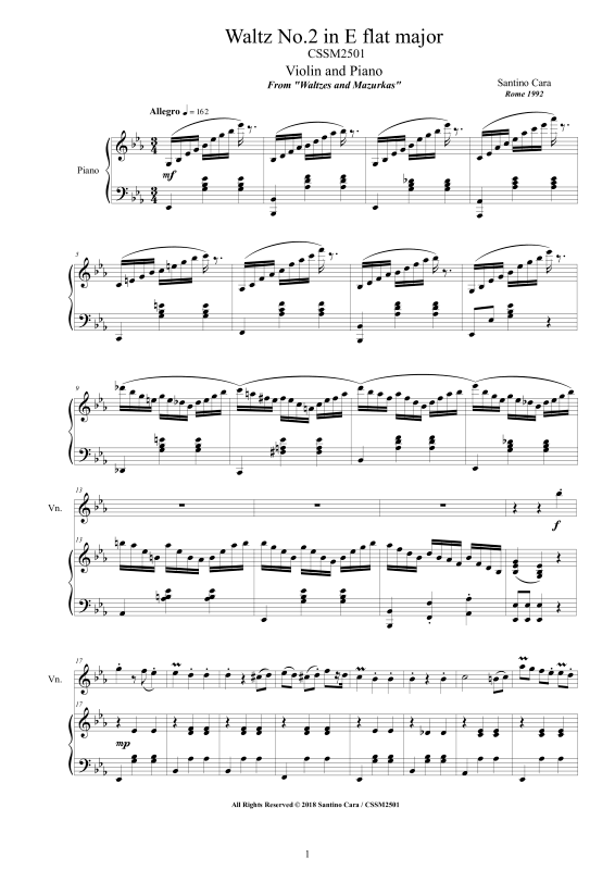 Product picture to: Waltz No.2 in E flat majorSantino Cara