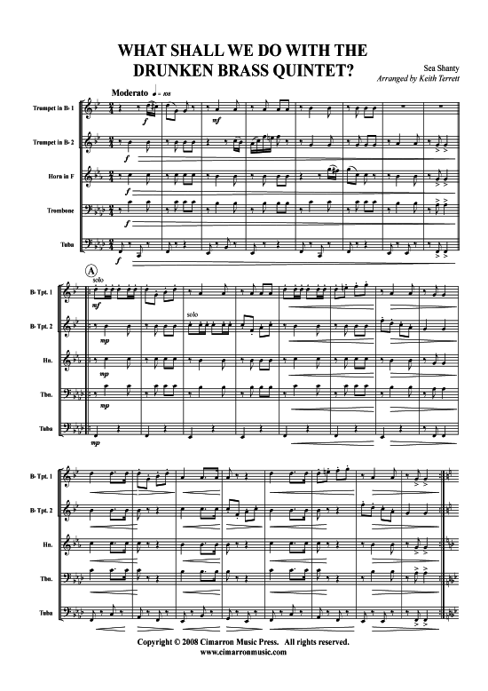 Produktbild zu: What Would You Do With a Drunken Tuba Quartet? Sea Shanty