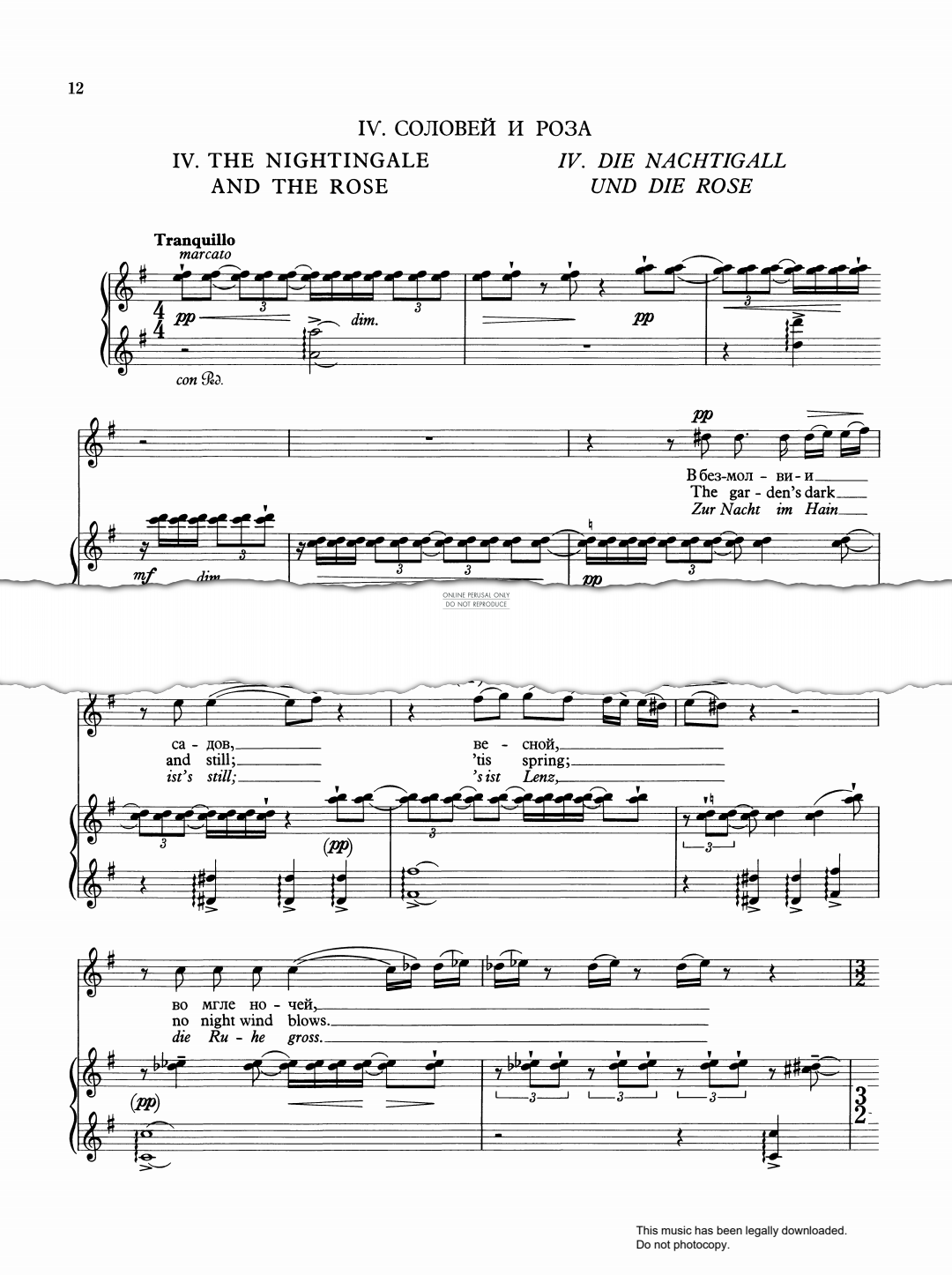 Produktgalerie: Seite 1 von 1 IV. The Nightingale And The Rose (from 'The Poet's Echo Op.76'), Benjamin Britten, Gesang, Klavier