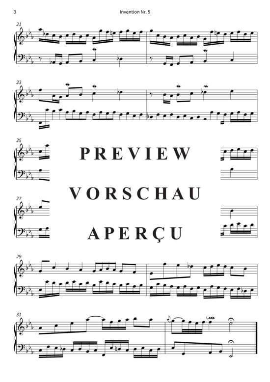 Produktgalerie: Seite 6 von 6 Invention Nr. 5 - BWV 776 , , Klavier Solo
