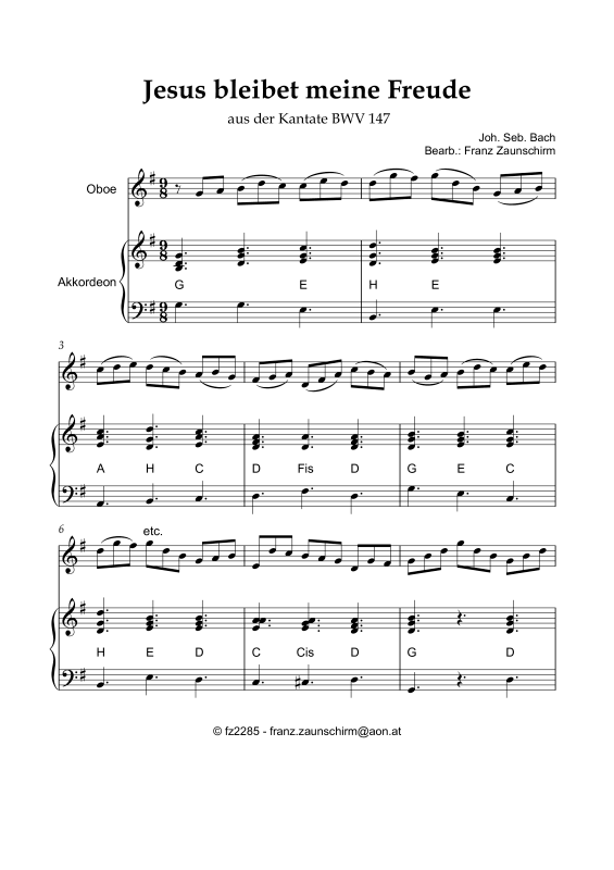 Product picture to: Jesus bleibet meine FreudeJohann Sebastian Bach