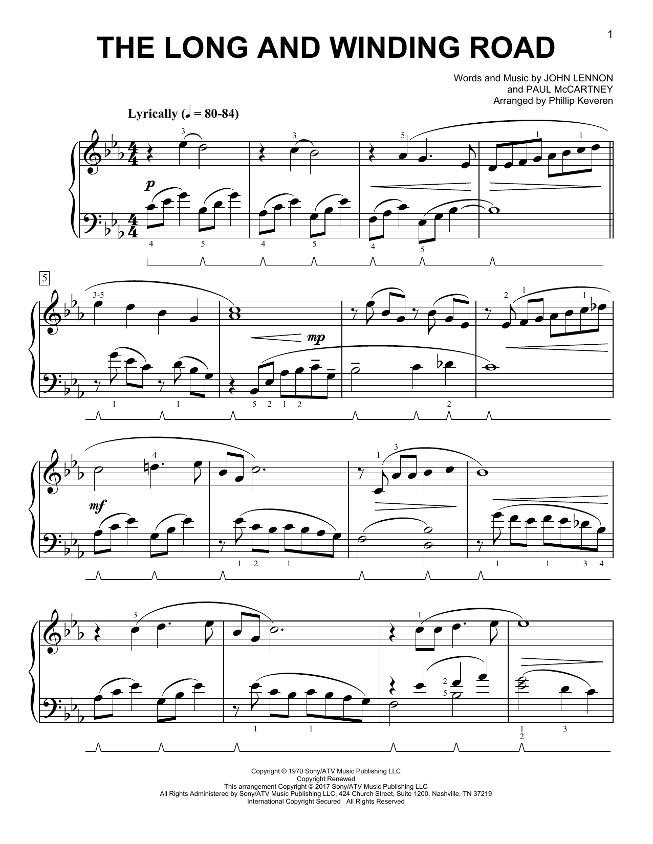 Produktgalerie: Seite 1 von 1 The Long And Winding Road [Classical version] (arr. Phillip Keveren), The Beatles, Klavier