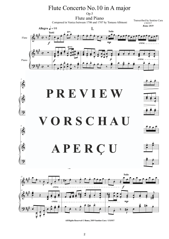 Product gallery: Page 3 of 11 Flute Concerto No.10 in A-Dur Op.5, , Flute and Piano/Harpsichord