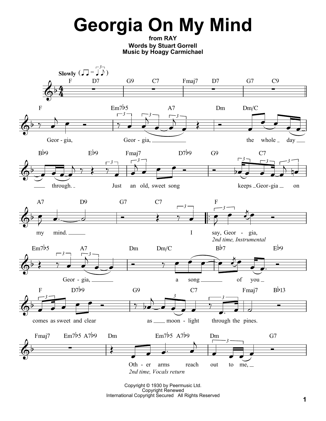 Product gallery: Page 1 of 1 Georgia On My Mind, Hoagy Carmichael