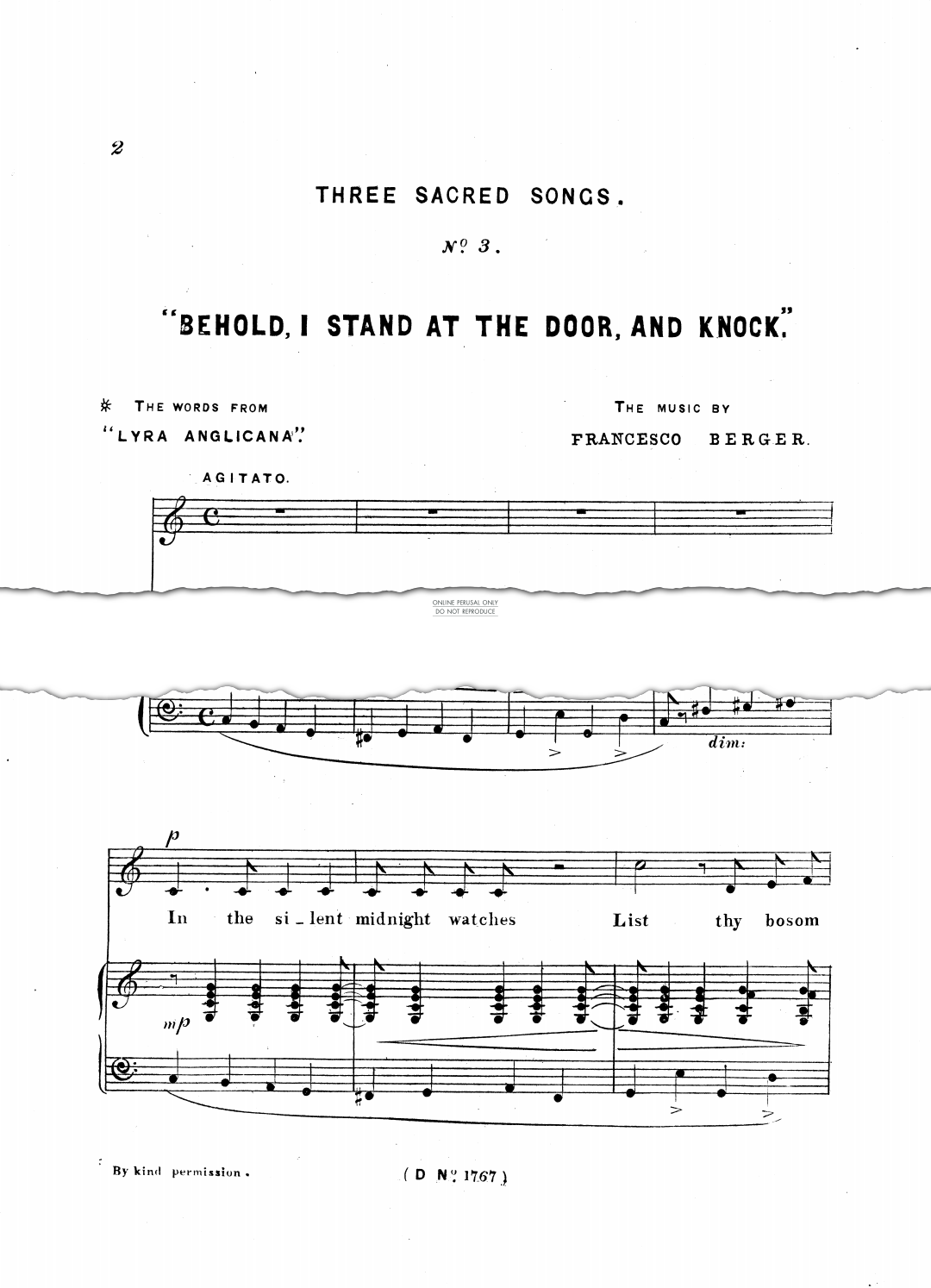 Behold I Stand At The Door And Knock (Francesco Berger) | Sheet Music