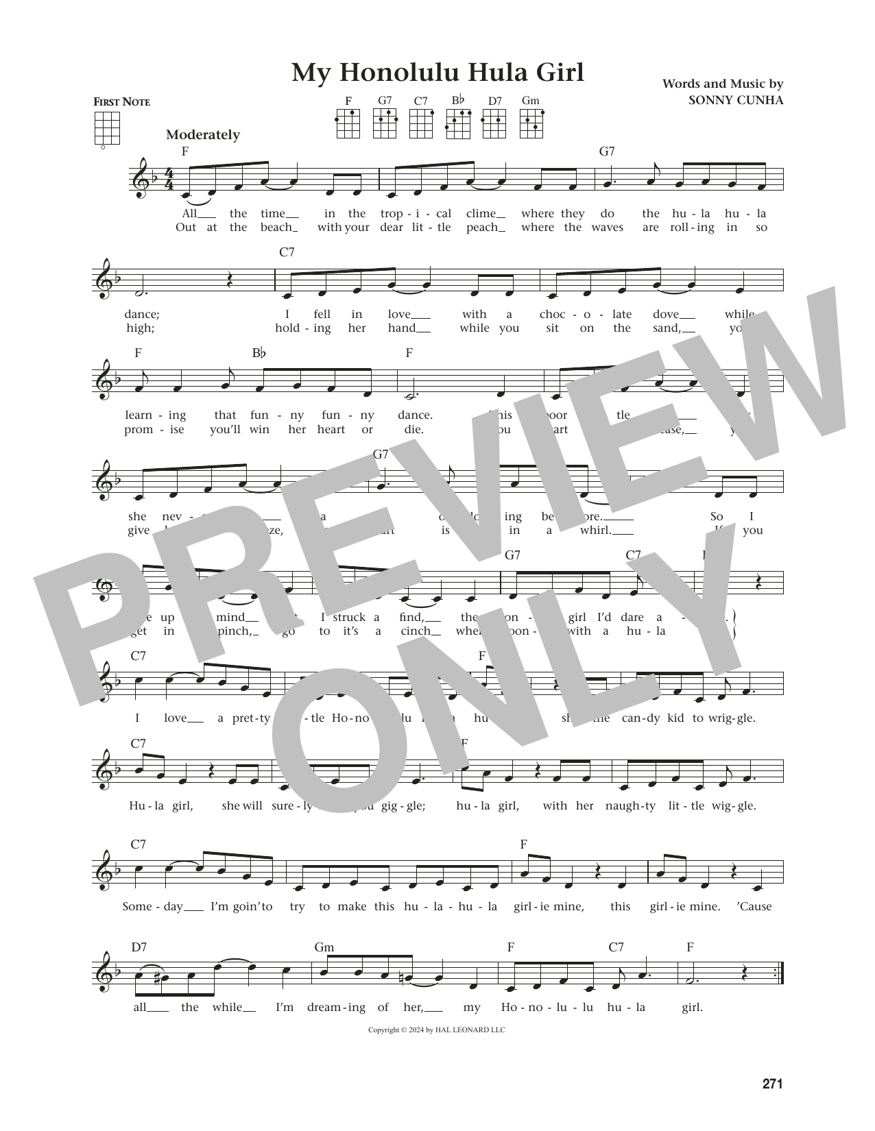 Produktgalerie: Seite 1 von 1 My Honolulu Hula Girl (from The Daily Ukulele) (arr. Jim Beloff), Sonny Cunha, Ukulele