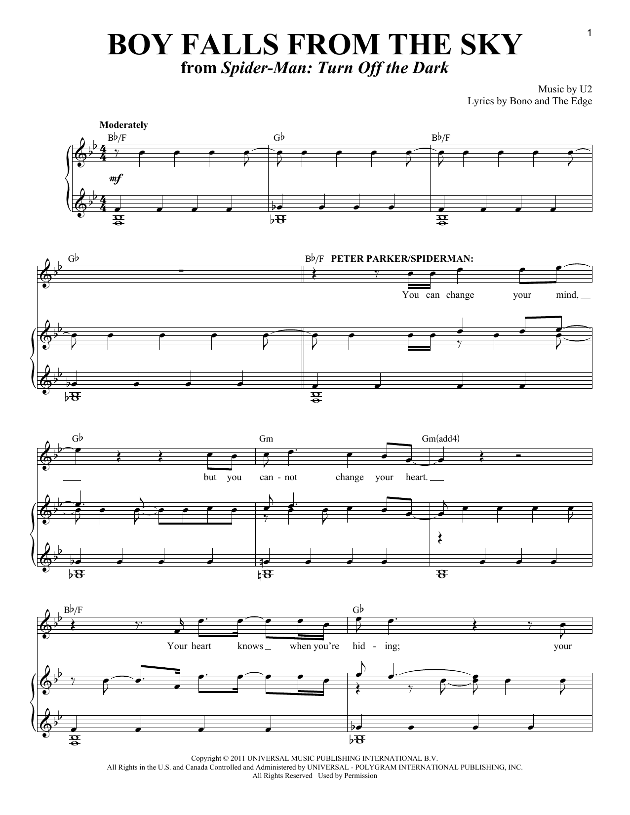 Produktbild zu:  Boy Falls From The Sky - Bono & The Edge