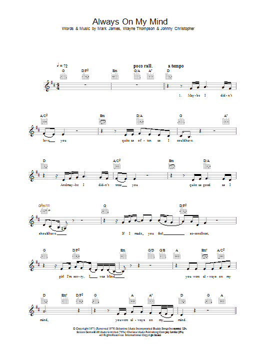 Produktgalerie: Seite 1 von 1 Always On My Mind, Elvis Presley, Melodieinstrument
