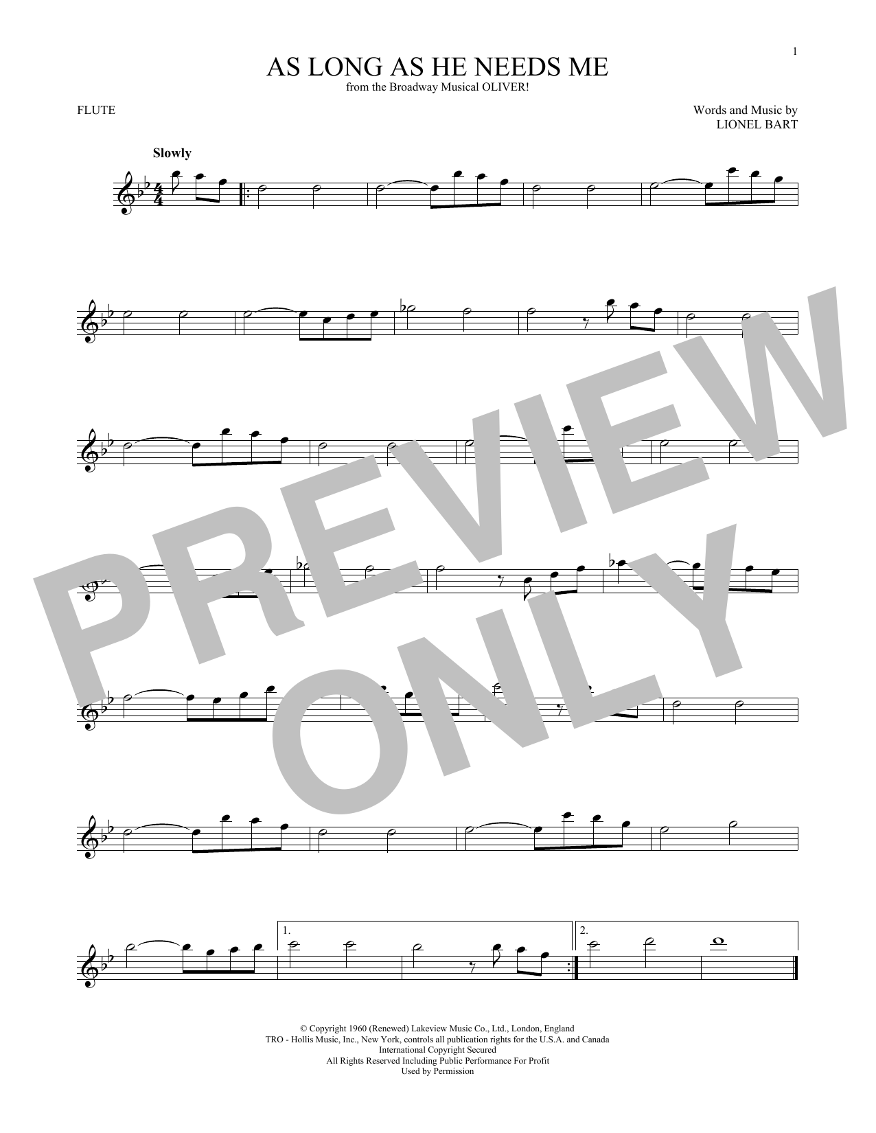 Product gallery: Page 1 of 1 As Long As He Needs Me, Lionel Bart