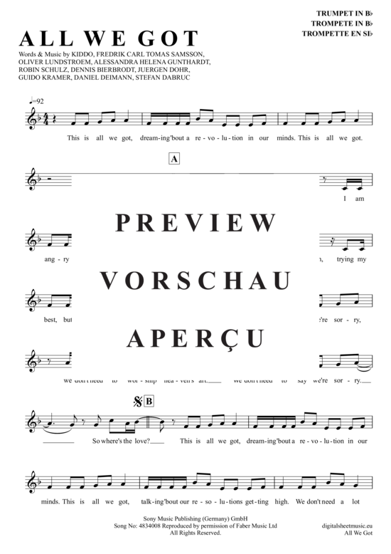 Produktgalerie: Seite 2 von 4 All We Got , Schulz, Robin/Kiddo, Trompete in B