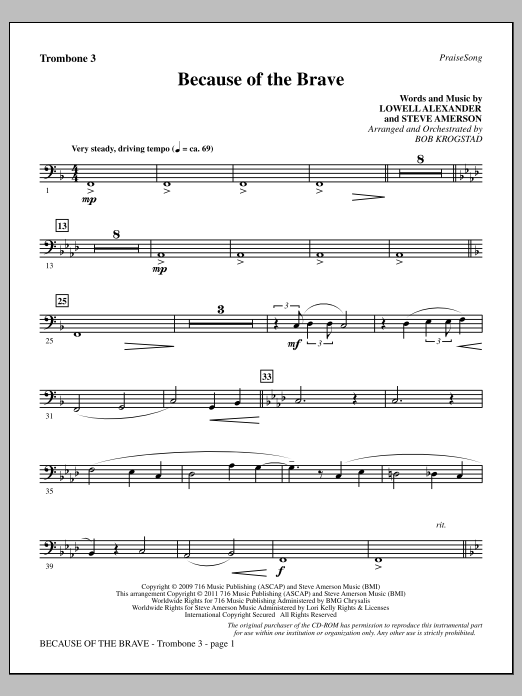 Product picture to: Because Of The Brave - Trombone 3
