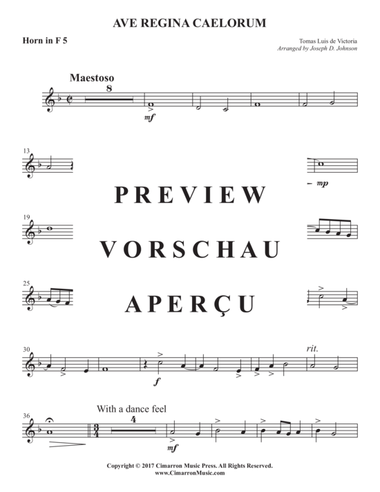 Product gallery: Page 17 of 21 Ave regina caelorum , , (Horn ensemble 1-8 horns in F)