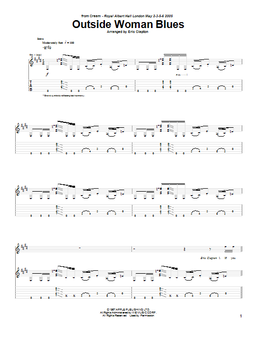 Produktbild zu: Outside Woman Blues (Royal Albert Hall version)