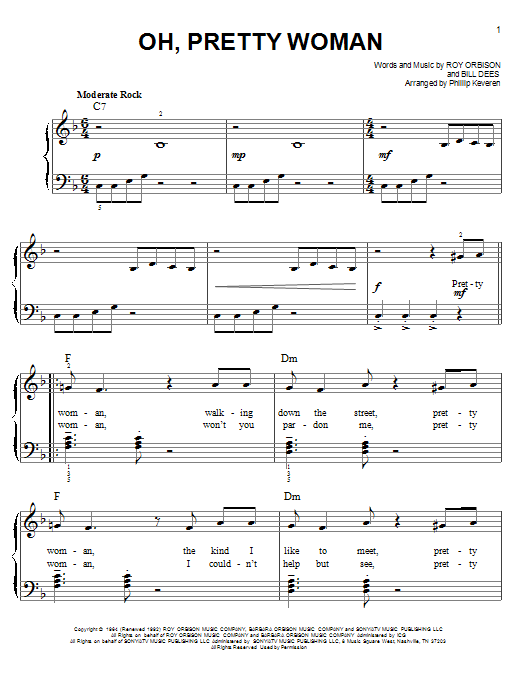 Produktgalerie: Seite 1 von 1 Oh, Pretty Woman (arr. Phillip Keveren), Roy Orbison, Klavier