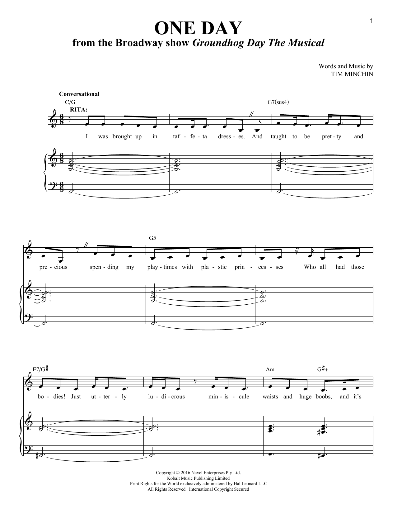 Produktbild zu: One Day (from Groundhog Day The Musical)