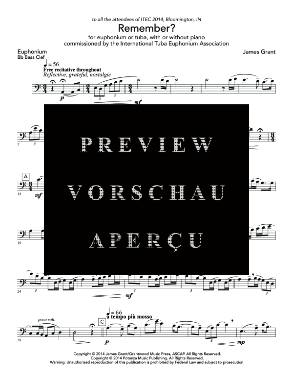 Product gallery: Page 8 of 11 Remember?, , (Euphonium solo piano opt.)