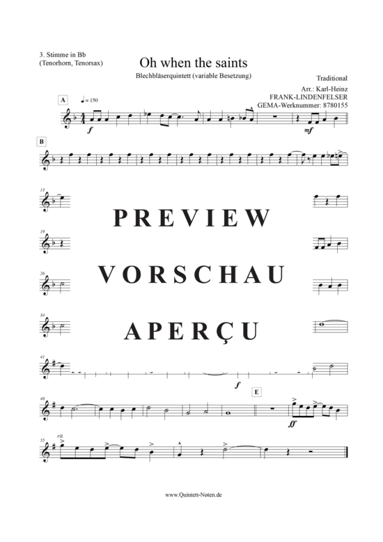 gallery: Oh when the Saints (Blechbläser Quintett/Ensemble) , ,  (Variable Besetzung)