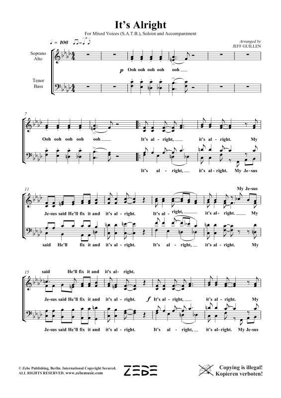 Produktgalerie: Seite 1 von 11 It´s Alright, , Gemischter Chor SAB und Klavier
