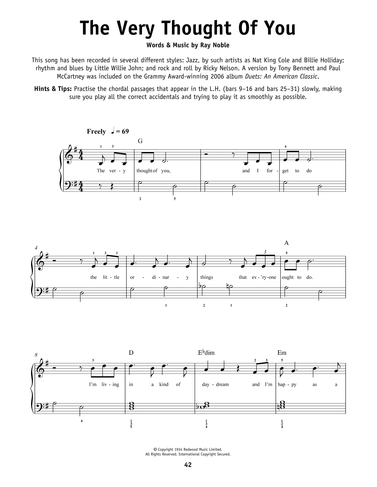 Produktgalerie: Seite 1 von 1 The Very Thought Of You, Frank Sinatra, Klavier