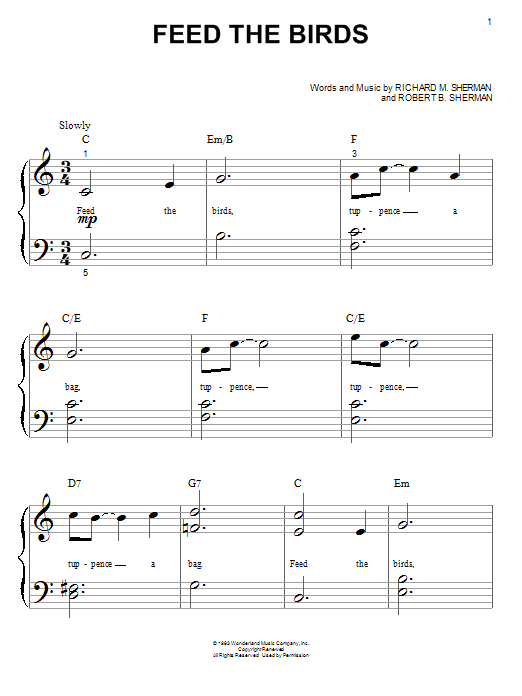 Produktbild zu: Feed The Birds (Tuppence A Bag) (from Mary Poppins)